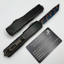 Microtech Marfione Select Ultratech ZBP Tanto Blued Baker Forge Coppermai w/ Hefted Black Handle 1123-16MS2