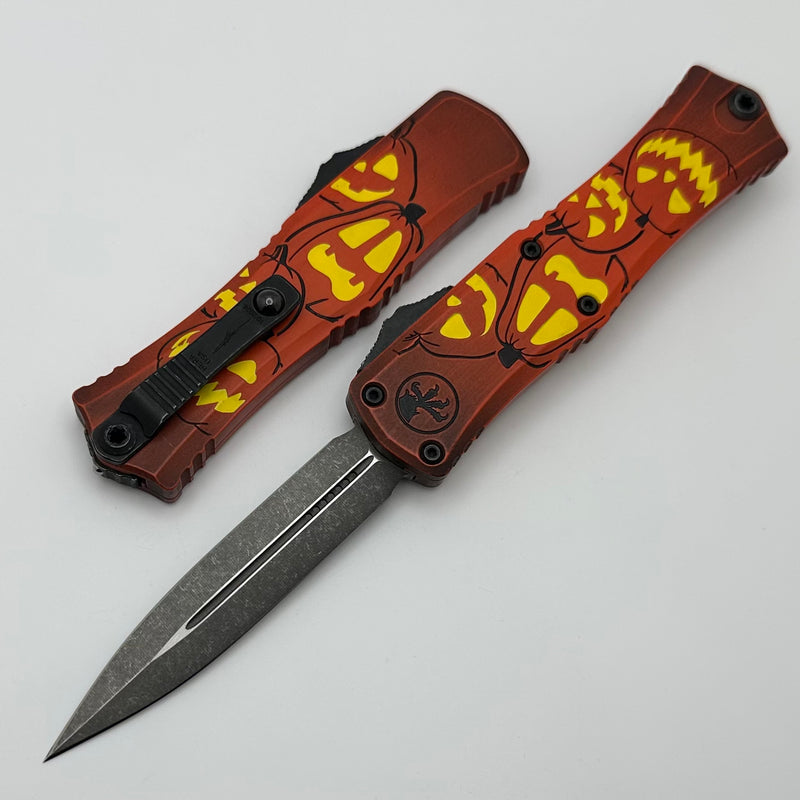 Microtech Knives Mini Hera Jack-o'-Lantern Halloween D/E M390MK Signature Series 1702M-1HWJLS