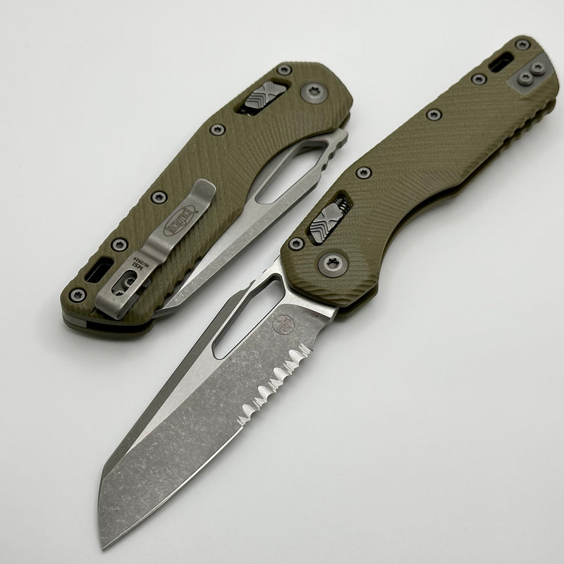 Microtech Knives MSI RAM LOK OD Green Fluted G-10 & Partial Serrated Apocalyptic M390MK 210-11APFLGTOD