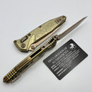 Microtech Socom Ram-Lok w/ Antique Gold Titanium Slab Handles & Bronze T/E M390MK 161RLS-13MS2