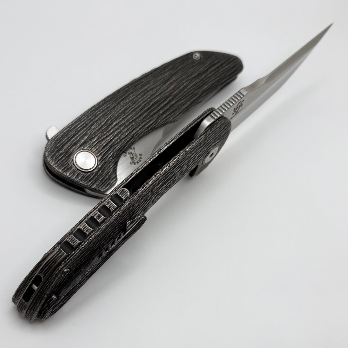 Mechforce & Barker Knives Collab Hokkaido w/ Titanium Tree Bark Patter