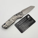 Microtech Marfione Select MSI RAM LOK Mini Slab Side Titanium Handles w/ Double Vapor/Blue Accents & Stonewash Part Serrated M390MK 210M-11MS3