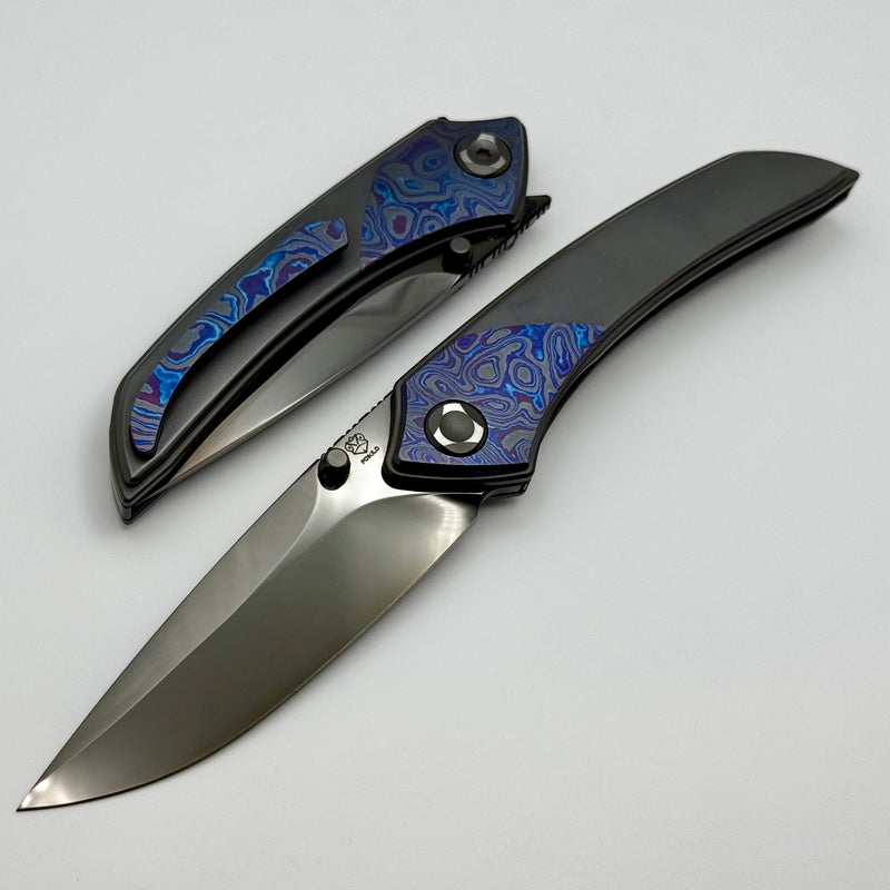 Poikilo Blade Tuna Mini Midtech w/ Titanium/ZircuTi Handles & Stonewas