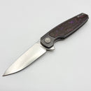 Holt Bladeworks Morpheus w/ Burnished Titanium/Purple Haze Fat Carbon Handles & Near Mirror M390 1527