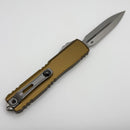 Factory Blem Microtech Ultratech Gen IV D/E Stonewash Standard w/ Tan Handle 11224-10TA
