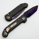 Microtech Marfione Select LUDT Gen III w/ Carbon Fiber Handle & Blued Baker Forge Coppermai Tanto & Purple Accents 1136-16MS3