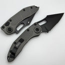 Microtech Borka Stitch Natural Clear w/ Black Part Serrated M390 169-2NC