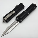 Microtech Scarab 2 Gen 3 D/E Stonewash Partial Serrated w/ Black Handle 1280-11