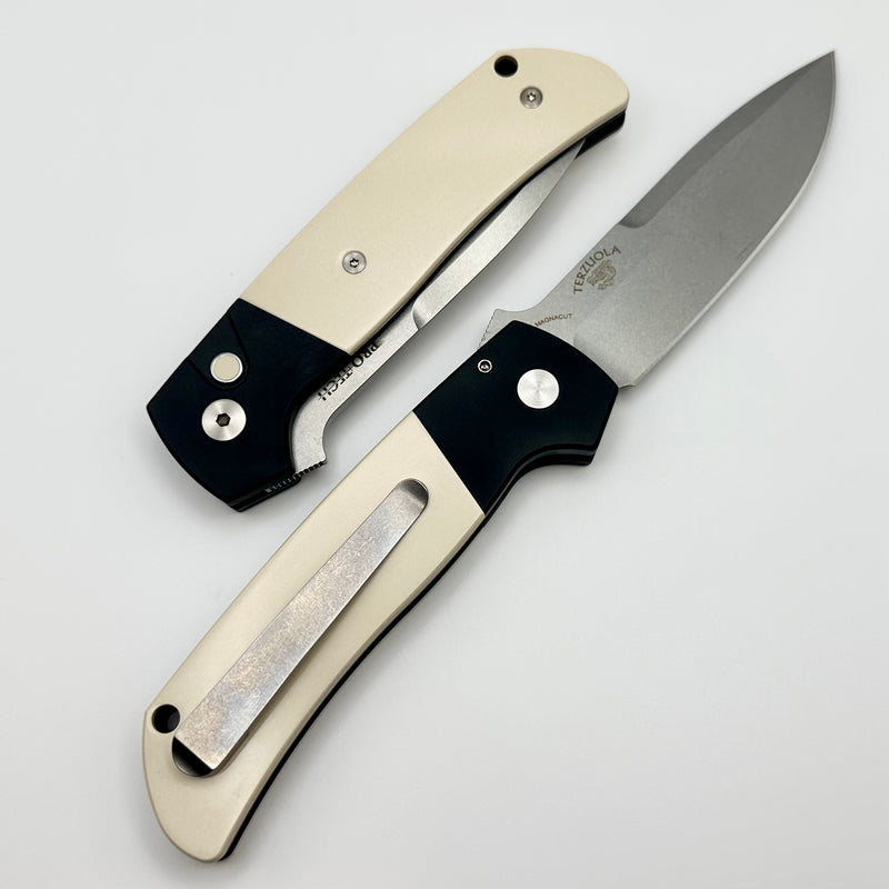 Pro-Tech Terzuola ATCF w/ Micarta Inlays/Button & Stonewash MagnaCut BT2751