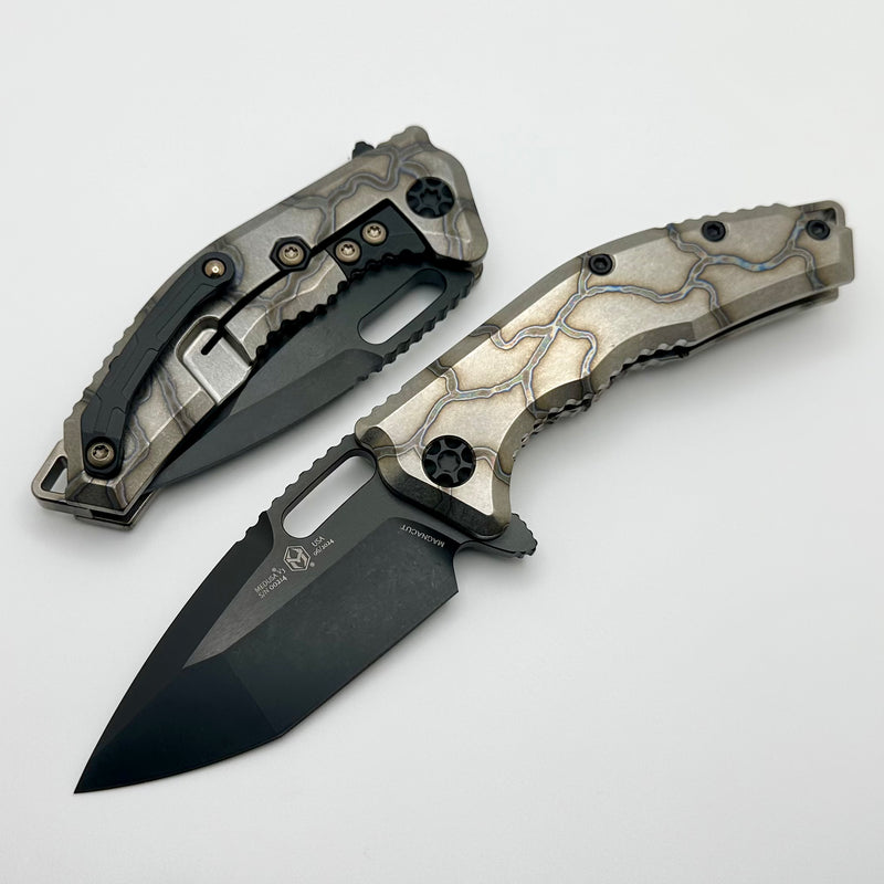 Heretic Knives Medusa Manual Flamed Titanium & DLC MagnaCut H009-6A-FTI