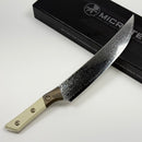 Microtech Butcher Knife Proof Run w/ Ivory G-10/Bronze Titanium Bolster w/ San Mai Damascus M390 3800B-16IVPR