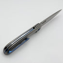 Poikilo Blade Gecko S1.1 Titanium Handles w/ Blue Ti Accents & Satin M398
