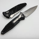 Microtech Socom Elite S/E Auto Stonewash Spear Point w/ Black Handle 160A-10SS