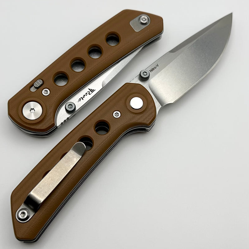 Reate Knives PL-XT Tan G-10 & Stonewash Nitro-V