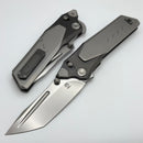 Poikilo Blade Task Cyberkuza S1 Stonewash Titanium Handles w/ Pearlescent Stonewash M398 Pattern A