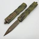 Microtech Dirac Delta D/E Bronze Apocalyptic Bazooka Hex Camo Signature Series 227-13APBOHXCS