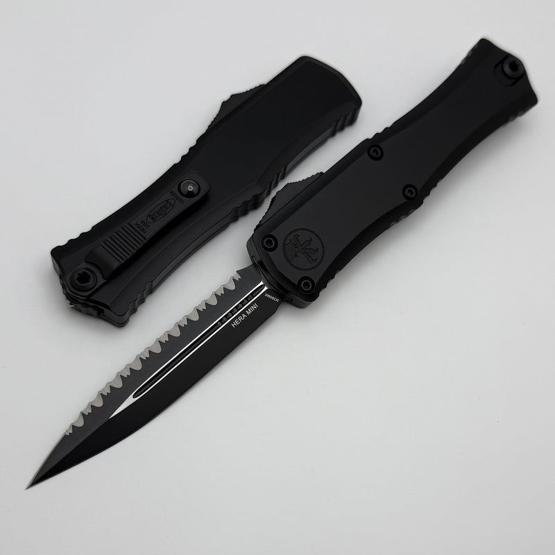 Microtech Knives Mini Hera Tactical Black Full Serrated D/E M390MK 1702M-3T