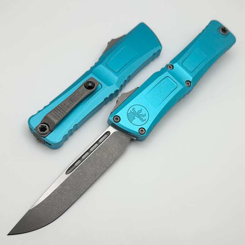 Microtech Knives Combat Troodon Gen III Apocalyptic Single Edge w/ Turquoise Handle 1143-10APTQ