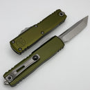 Microtech UTX-85 Gen IV w/ OD Green Handle & Stonewash Part Serrated T/E M390MK 12334-11OD