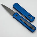 Pro-Tech Godson Left Handed w/ Blue Handle & Blasted 154-CM Blade 720-Blue LH