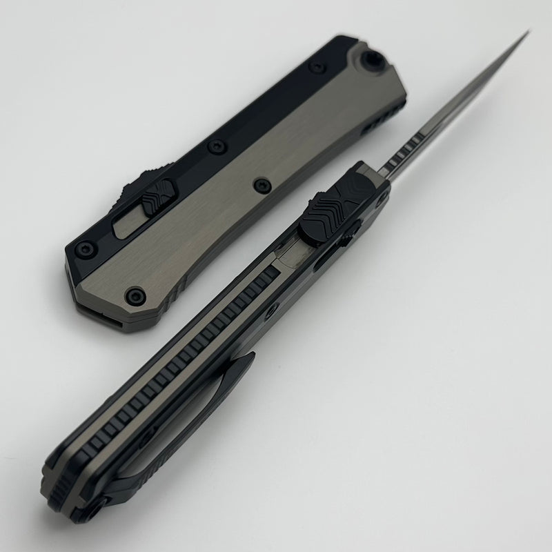 Microtech Glykon Natural Clear w/ Black Tanto M390MK 185-1NC