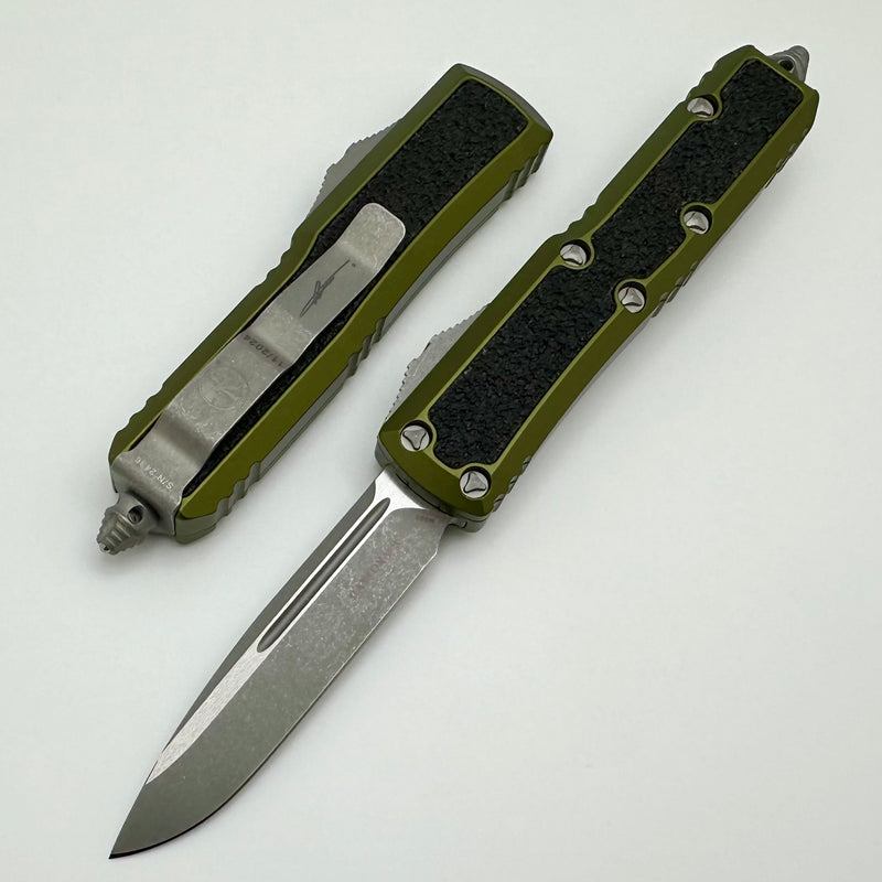 Microtech Daytona OD Green Handles w/ Apocalyptic S/E Signature Series 124-10APODS