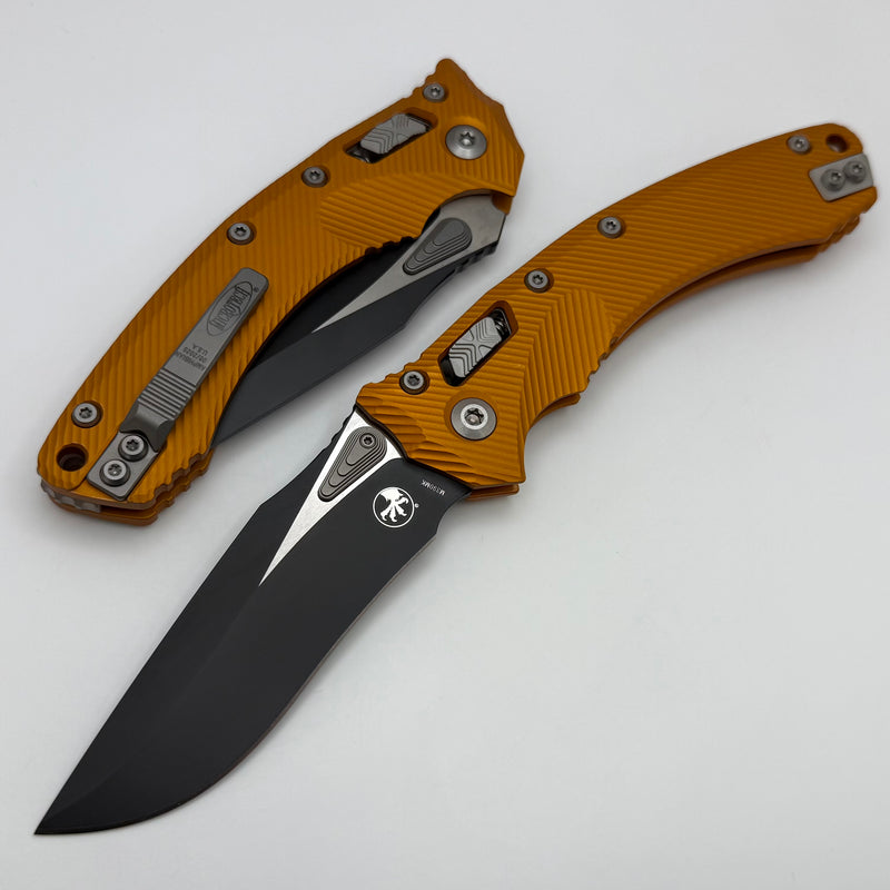 Microtech Amphibian RAM LOK Orange Tangerine Fluted Aluminum & Black M390MK 137RL-1FLOT