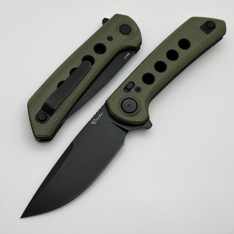 Reate Knives PL-XF Green Micarta w/ Black G-10 Inlays & PVD Nitro-V