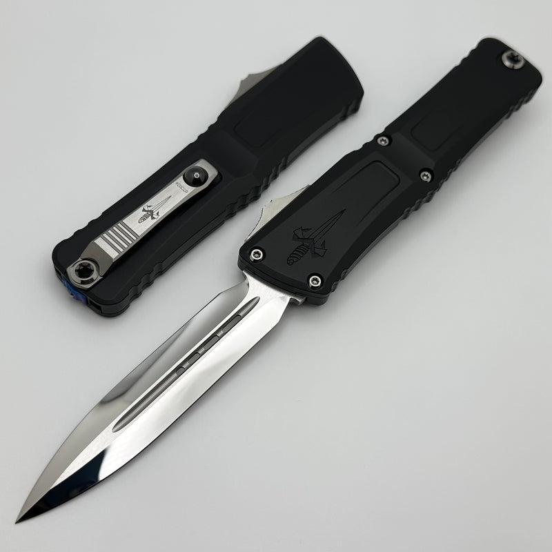 Marfione Custom Knives Combat Troodon LT Gen III Mirror Polished D/E w/ Black Handle & Blue Anodized Breaker