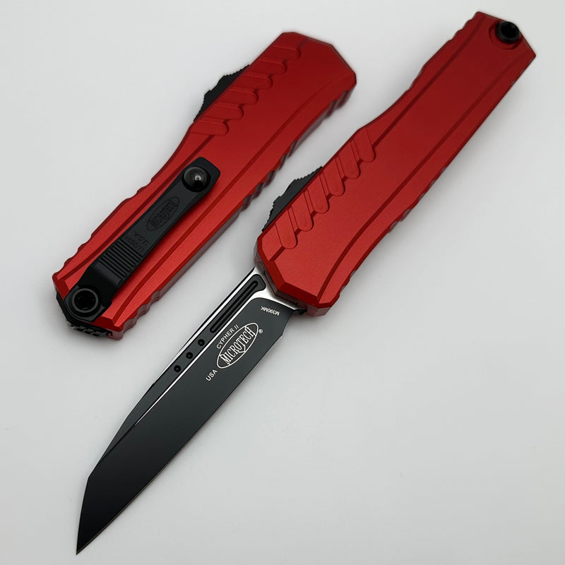 Microtech Cypher II Black S/E & Red Handle 1241-1RD