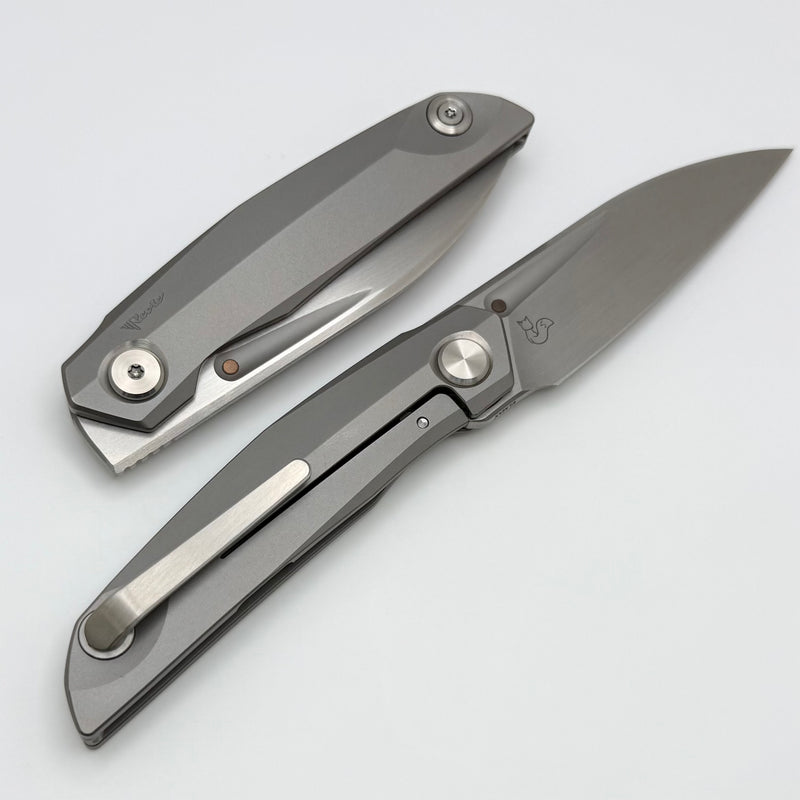 Reate Knives VK-ANUB Bead Blast Titanium Handles & Hand Rubbed Elmax