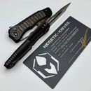 Heretic Knives Custom Wraith V4 Manual w/ Snakeskin Carbon Fiber Inlays & Hand Ground Vegas Forge Damascus Tanto