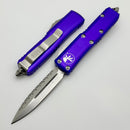 Microtech UTX-85 Double Edge Stonewash Full Serrated & Purple 232-12PU