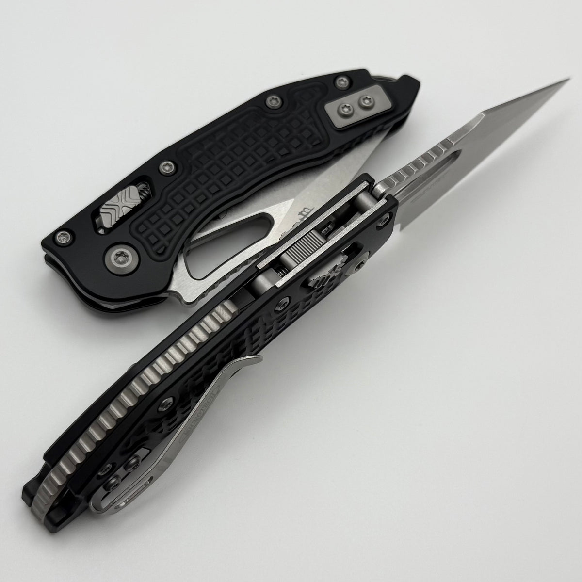 Microtech Knives Manual M-Stitch RAM LOK Black Frag Aluminum Handles &