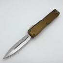 Factory Blem Microtech Ultratech Gen IV D/E Stonewash Standard w/ Tan Handle 11224-10TA