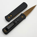 Pro-Tech Godson Black Handle w/ Tan PVD Hardware & Tan PVD 154-CM Blade 721-Tan