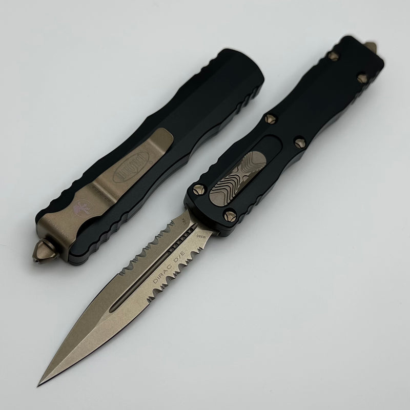 Microtech Dirac Double Edge Partial Serrated Bronze & Black 225-14