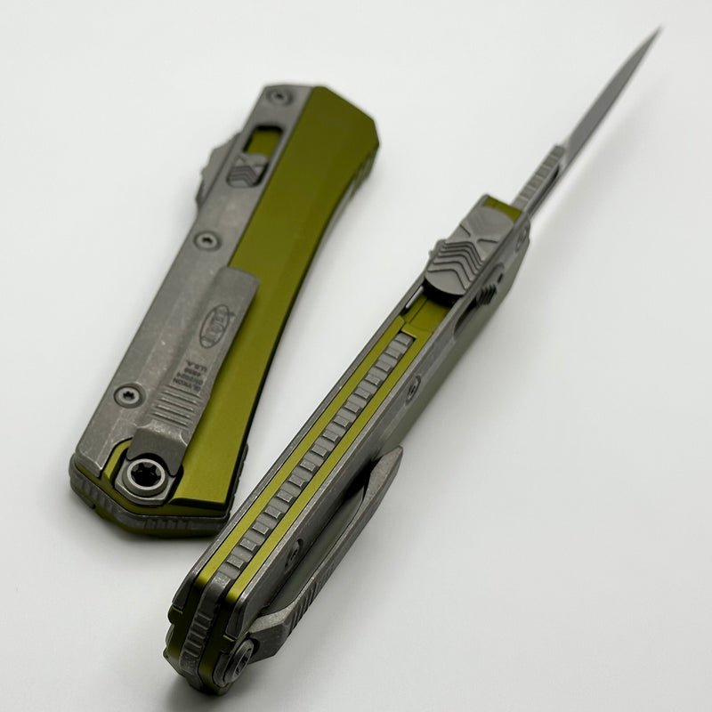 Microtech Glykon Apocalyptic Standard Bayonet w/ Apocalyptic Overlay & OD Green Handle 184-10APOD