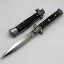 Frank B Italian Stiletto 9" w/ Dagger Single Edge Blade & Horn Handles