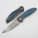 Shirogorov NeOn NL w/ Titanium Blue Micarta Inlaid Handle & 3.34" Stonewash Elmax