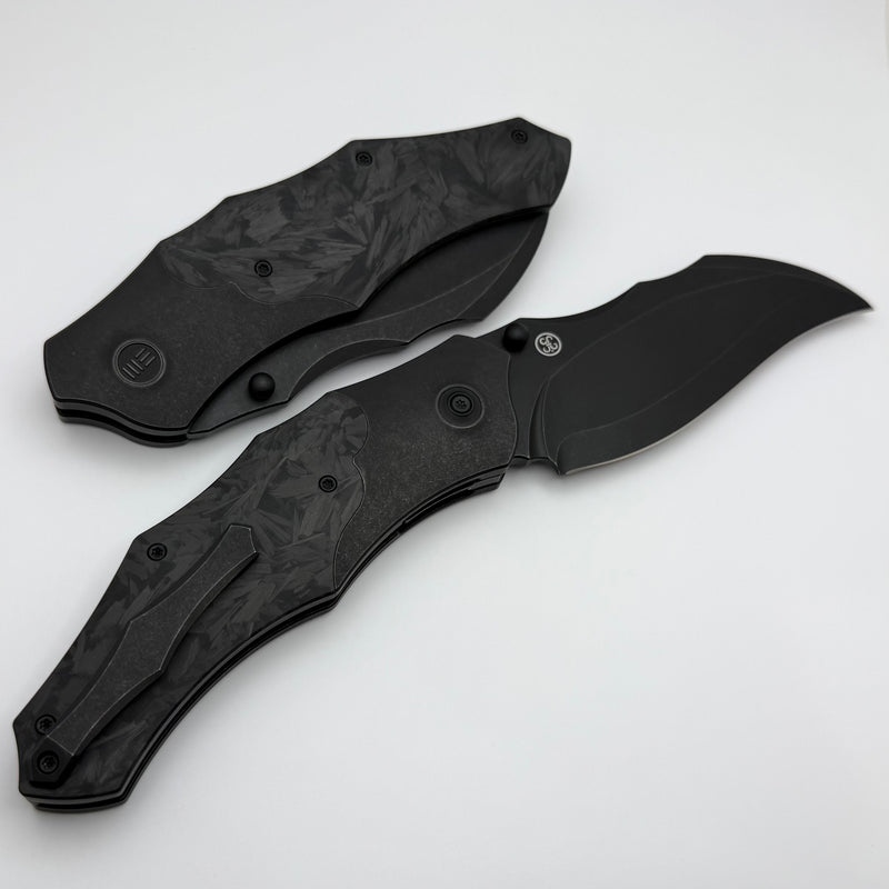 We Orc Boss Black Titanium Handle w/ Shredded Carbon Fiber Inlays & Black Stonewash 20CV WE24042-1