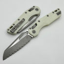 Microtech Knives MSI RAM LOK White Polymer & Appcalyptic Full Serrated M390MK 210T-12APPMWH