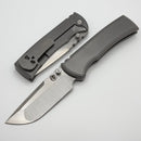 Chaves Knives Redencion 229 w/ Stonewash Titanium Integral Handle w/ Magnetic Ti Inlays & Belt Finish Drop Point M390