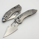 Marfione Select Manual M-Stitch RAM LOK Slab Side Titanium Handles w/ Blue Accents & Stonewash M390MK 169MRL-10MS2
