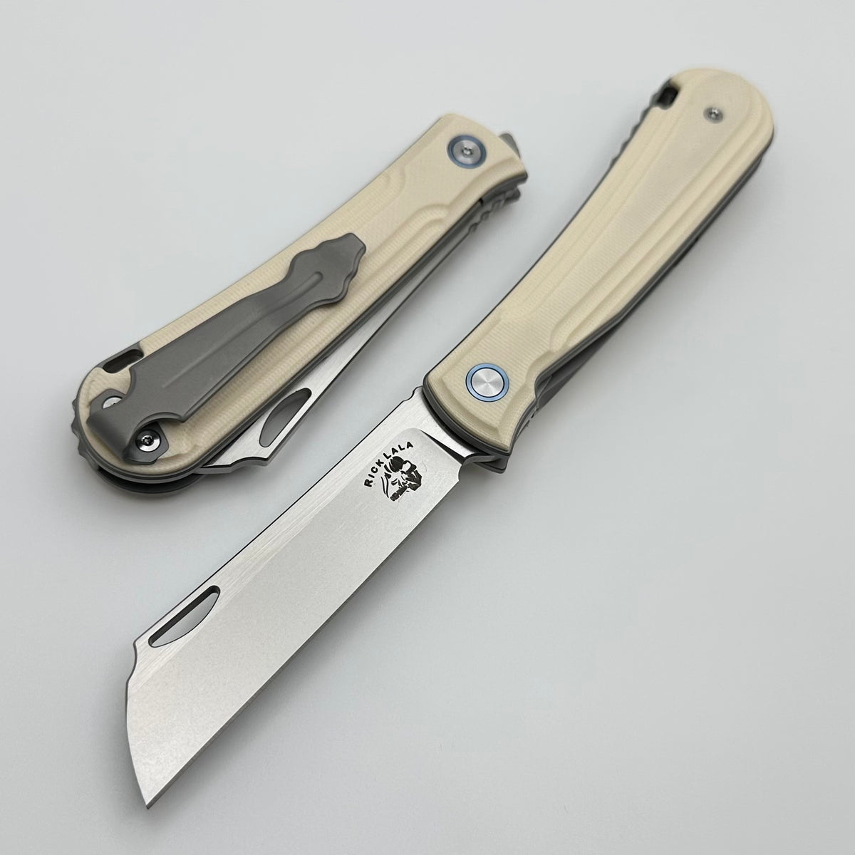 Mechforce Knives Caipira Rick Lala Collab Ivory-G10 Handles w/ Ti Line