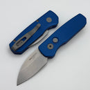 Pro-Tech Runt 5 w/ Textured Blue Handle & Stonewash Wharncliffe MagnaCut R5305-Blue