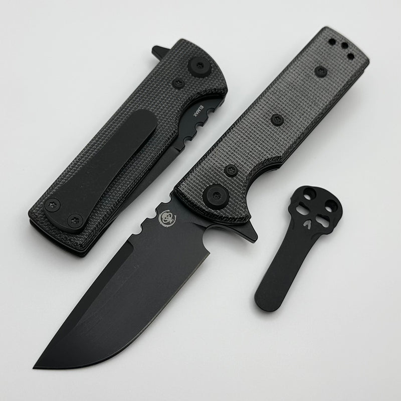 Chaves Knives T.A.K Blackout w/ Black Micarta & PVD Drop Point Elmax - Blue Label