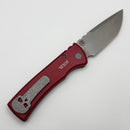 Chaves Pro-Tech Redencion 229 w/ Battleworn Red Handle & Stonewash S35VN Blade Show Texas RCR1101-BW Red