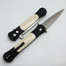 Pro-Tech Large Don Black Handle w/ Ivory Micarta Inlays & Satin 154CM Blade 1951