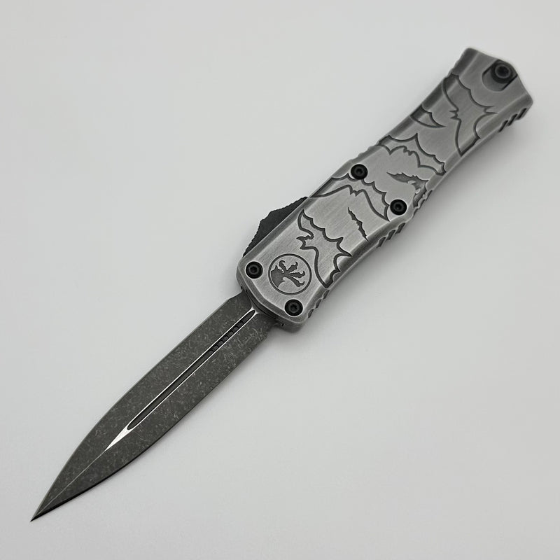 Microtech Knives Mini Hera Brushed Metal Bats Halloween D/E M390MK Signature Series 1702M-1BMHWBAS